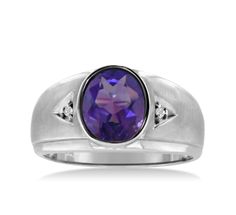 Natural Amethyst Ring Beautiful Surprise Wedding Gift This Beautiful Ring is Made of Natural Amethyst and blend with Solid 925 Sterling Silver. Item Description Mainstone - Amethyst Jewelry Type - Ring  Material - 925 Sterling Silver Gender - Men Metal Purity - 925 Color - Purple Stone Treatment - None About Gemstone - Amethyst is linked to the element of wind. It is believed to prevent intoxication. This purple gemstone is associated with Royalty. This stone has amazing healing power and very h Engagement Gifts For Him, Mens Skull Rings, Oxidized Silver Rings, Mens Gemstone Rings, Lace Ring, Sterling Silver Mens Rings, Blue Stone Ring, Ring Crafts, Amethyst Jewelry