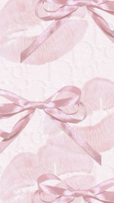 pink ribbon and bows on white background for wallpaper or fabric design, seamless