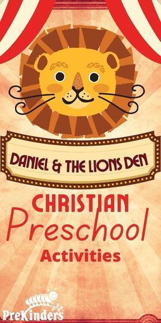 the lion's den christian presch school activities for children with an orange background