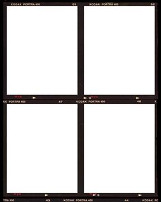 four square frames with white background and black border, each containing different images in the same row