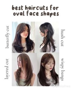 Haircuts On Oval Face, Hair For Oval Face Shape Long, Oval Shaped Face Aesthetic, Oval U Shaped Layer, Layered Haircut Oval Face, Oval Long Hair, Hair Color For Oval Face Shape, Haircut For Oval Face Shape Girl, Aesthetic Haircuts For Oval Face