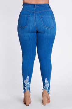 Ripped Distress Jeans Plus Size 68% Cotton 1.2% Spandex 23% Modal Made In USA Distress Jeans, Plus Size Denim, Jeans Plus Size, In Distress, Plus Size Jeans, Distressed Jeans, Denim Jeans, Spandex, Plus Size