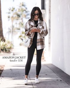 Tanming Womens Brushed Flannel … curated on LTK Shacket Outfit, Look Legging, Stylish Fall Outfits, Cute Fall Outfits, Casual Winter Outfits, Plaid Jacket, Fall Fashion Outfits, Casual Fall Outfits, Business Casual Outfits