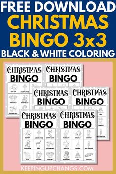 christmas bingo game for kids to play with the numbers 3 - 8, and then printable