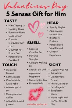 Touch Smell Taste Gift For Him 4 Senses Gift Ideas, Taste Sense Gift For Him, Idea For Gift For Boyfriend, Physical Touch Gift Ideas, 5sense Gift For Him, Sense Gifts For Her, Taste Gifts For Him, Sight Sense Gift For Him