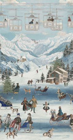 sample kaprun wallpaper from the tyrol collection 1 Mountain Chalet, Scene Wallpaper, Japandi Design, Enjoy Winter, Outdoor Fan, Ice Skaters, Mind The Gap, Outdoor Floor Lamps, Mountain Scene