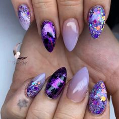 Diamond Nail Art, Goth Nails, Diamond Nails, Nail Designs Glitter, Beautiful Nail Art, Cute Nail Designs, Nail Art Inspiration, Purple Nails, Cool Nail Art