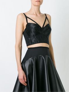 Shop Dolce & Gabbana bralet bustier top with Express Delivery - FARFETCH Fitted Crop Top With Built-in Bra For Party, Elegant Crop Top With Built-in Bra, Underbust Strap Crop Top, Party Cami Bra, Chic Underbust Crop Top With Straps, Cropped Corset With Corset Back For Evening, Party Underbust Bodice With Straps, Fitted Cami Bra For Party, Fitted Cami Bra For Parties