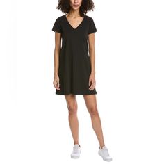 Introducing The Atm Anthony Thomas Melillo T-Shirt Dress, Perfect For Any Occasion. Crafted From 100% Cotton, This Slip-On Styling Dress Is A Must-Have For Every Fashion-Forward Woman. It Comes In A Classic Black Color That Makes It Easy To Style With Any Accessory Or Shoe. The Dress Is Approximately 34.5 Inches From Shoulder To Hem, Making It A Perfect Mini Dress Length. This Dress Is Easy To Care For And Machine Washable. You Will Love How Comfortable And Stylish You Feel In The Atm Anthony Th Black Mini T-shirt Dress For Spring, Black Casual Mini Dress With Relaxed Fit, Black Relaxed Fit Mini Dress Casual, Black Relaxed Fit Casual Mini Dress, Chic Black T-shirt Dress For Summer, Black Shift Mini Dress With V-neck, Black Relaxed Fit Mini Dress For Spring, Black Mini Dress For Spring With Relaxed Fit, Spring Cotton V-neck T-shirt Dress