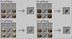 the different types of crafting materials in minecraft, including blocks and cratess