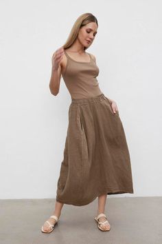 FAE WOVEN LINEN ELASTIC WAIST A-LINE SKIRT The Choice Is Yours, Velvet Tees, The Choice, Linen Shop, A Line Skirt, Spring Break, A Line Skirts, Elastic Waist, A Line