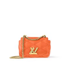 LOUIS VUITTON® - Pico Go-14 - Orange Louis Vuitton Trunks, Lv Twist, Louis Vuitton Trunk, Quilted Pattern, Chanel 2, Louis Vuitton Official, Orange Bag, Orange Leather, Lv Bag