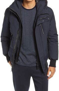 Mackage Dixon Down Jacket | Nordstrom Navy Blue Jacket, Mens Navy, Blue Jacket, Down Jacket, Repellent, Zip Pockets, Bomber Jacket, Athletic Jacket, Navy Blue