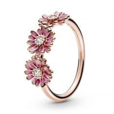 Pandora Pink Daisy Flower Trio Ring Pink Daisy Flower, Pandora Flower, Pandora Rose Gold, Rose Gold Ring Set, Pandora Jewelry Rings, Pandora Pink, Pandora Rose, Trio Ring, Bracelet Pandora