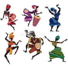 an image of african dancers on white background