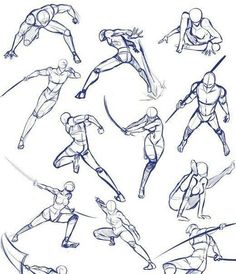 an image of various poses for the character