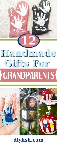 handmade gifts for grandparents with text overlay