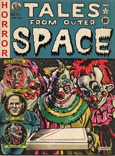 an old comic book cover with clowns and other characters on it's page