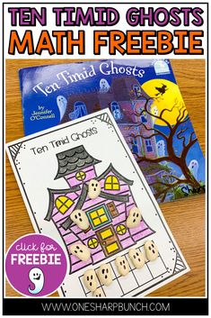 a halloween themed math game with the title ten timd ghost's math freebie