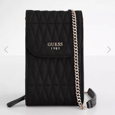 Brand New, Never Used Guess Phone Purse. Works Well With Normal Sized Phones. Does Not Work Well With The Pro Max Phones. Elegant Black Phone Bag With Zipper Closure, Cell Phone Purse, Guess Bags, Phone Purse, Crossbody Bags, Cell Phone, Purse, Purses And Bags, Brand New