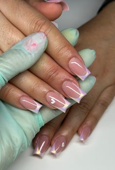 Frenchie Nails, Cute French Tip, Italy Nails, Beginner Nail Designs, Hippie Nails, Nail Drawing, Beauty Nails Design