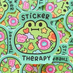 stickers with words on them that say sticker therapy