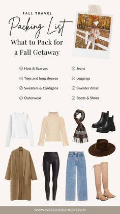 the packing list for fall and winter