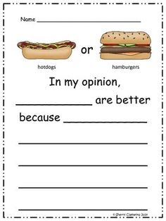 a printable worksheet with two pictures of sandwiches and hamburgers on them