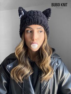 "Each of our beanies has 2 safety pins and 2 ring piercings. These are detachable items. Each mask has 2 pins with hooks. Apart from the hoop earrings, these are also shipped free of charge. We can write 2 letters and words with a maximum of 8 letters on safety pins. If you wish, you can also print your own name, cat-dog name or any word. You just need to tell us what you want to be written. If you don't write anything we write \"kitty\" and \"meow\" When the hat comes to you and you put it on f Beanie With Pins, Woman Beanie, Animal Beanie, Cat Ear Beanie, Beanie With Ears, Womens Slouchy Beanie, Cat Eared Beanie, Beanie Hat Pattern, Cat Beanie