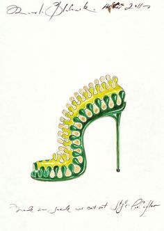 ♔ Croquis "Manolo Blahnik" Creative Shoes, Manolo Blahnik Heels, Funky Shoes, Jimmy Choo Heels, Exclusive Shoes, Fashion Heels