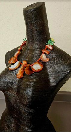 This polished agate slice or slab necklace is lightweight and comfortable and designed for either men or women. Eleven orange-rust-white agates are separated by coral tubes. Interesting, but unknown green teardrop beads separate the orange from the yellow beaded sections with the back finished off with fancy gold tone metal beads. Adjusts from 19-23" with gold tone hardware, a tiny lobster claw clasp and a 4" extender chain. OOAK Wearable Art from the Atelier of Kat Kouture! Unique Orange Agate Necklace, Petite Women Jeans, Jeans Jewelry, Orange Agate, Unisex Necklace, White Agate, Agate Slice, Teardrop Beads, Petite Women