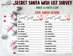 a printable santa wish list is shown next to christmas presents and candy canes