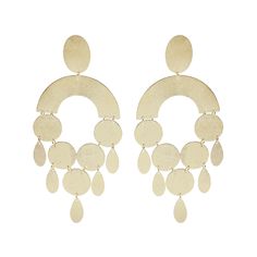 -Classy yet casual, solid yet full of movement, and of course 100% fabulous -18k gold plated statement earrings with coins and drops -Measures 4"x1.65" -Handmade in Brazil  -Please note that our brand uses natural semi-precious stones--each piece has a unique texture, shine, and color Modern Gold Teardrop Chandelier Earrings, Modern Gold Drop Chandelier Earrings, Statement Chandeliers, Earring Trends, Statement Drop Earrings, Colorful Earrings, Jewelry Making Tutorials, Silver Shop, Enamel Jewelry