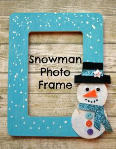 a wooden frame with a snowman on it