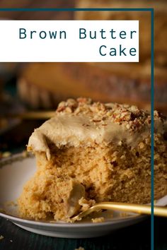 a close up of a piece of cake on a plate with a fork in it