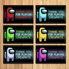 thank you for playing creaitate cards on a wooden background with the words thank you for playing creaiate