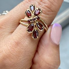 14k Gold Garnet Vintage Ring Garnet Vintage Ring, Garnet Gold Ring, Garnet Ring Vintage, Rhodolite Garnet Ring, January Birthstone Rings, Marquise Diamond Engagement Ring, Kay Jewelry, Garnet And Gold, Jewelry Tags