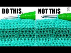 two pictures showing how to crochet the stitchs and do this, not this