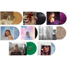 Taylor Swift Vinyl Record Collection 'Taylor's Version' Featuring Colored Limited Edition Sets Immerse Yourself Into The Sonic World Of Taylor Swift With This Exclusive 'Taylor's Version' Vinyl Record Collection. This Assortment Includes The Coveted Albums: Fearless, Red, Speak Now, 1989, Lover, Folklore, Evermore, And Midnights - Each With Its Unique Colored Vinyl Design, Providing An Aesthetically Pleasing And Auditory Experience. Perfect For Collectors And Swifties, The Set Offers 18 Lps With Reputation Record, Record Taylor Swift, Taylor Swift Records, Speak Now Vinyl, Records Taylor Swift, Taylor Swift Record, Taylor Swift Stuff, Taylor Swift Perfume, Taylor Swift Vinyl