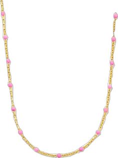 Trendy Pink Short Chain Necklace, Trendy Pink Clavicle Chain Necklace, Luxury Pink Chain Necklace, Trendy Pink Chain Necklace With Adjustable Chain, Pink Jewelry With Gold Chain, Necklace Kendra Scott, Pink Enamel, Metal Necklaces, Kendra Scott