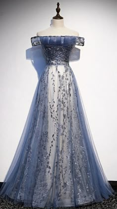 Dress With Sleeve, One Shoulder Prom Dress, Prom Dress Ideas, Yule Ball, Evening Dresses With Sleeves, Prom Dress Evening, Blue Tulle, Sequin Prom Dresses, Prom Dresses Vintage