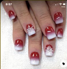 Red And White Nails, Fancy Nails Designs, Nails Red, Short Acrylic Nails Designs, Nail Designs Glitter, Dip Powder Nails