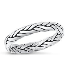 Classic Woven Ring .925 Sterling Silver Oxidized Braided Band Jewelry Female Male Unisex Size 5 All our silver jewelry is crafted from .925 silver also commonly referred to as sterling silver. Sterling silver is the standard for beautiful high-quality silver jewelry and can not be replicated by lower priced silver plated jewelry. It is 92.5% pure silver, mixed with alloys to add strength and durability to stand the test of time. We promise superior service which includes fast shipping, great com Adjustable Silver Stackable Jewelry, Adjustable Antique Silver 925 Jewelry, Hypoallergenic Silver Round Band Jewelry, Adjustable Sterling Silver Bands, Adjustable Oxidized Finish Jewelry For Anniversary, Antique Silver Sterling Silver Promise Ring Jewelry, Classic Adjustable Oxidized Jewelry, Classic Adjustable Silver Stackable Rings, Adjustable Stackable Silver Bands