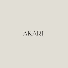 the word akari written in black on a white background