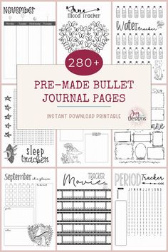 undated weekly planner pad printable bullet journal bujo bullett notebook goodnotes planner notability ipad digital notebook daily inserts download print yourself digital planner daily planner monthly planner dotted notebook mood habit sleep water Bujo Templates, Premade Bullet Journal, Bullet Journal Calendrier, Dotted Bullet Journal, Free Planner Printables, Bullet Journal Pages, Dotted Journal, Bullet Journal Page, Bujo Planner