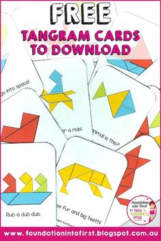 the tangram cards to print out for children to use in their homeschool