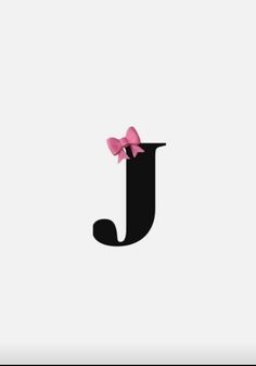 the letter j with pink bows on it