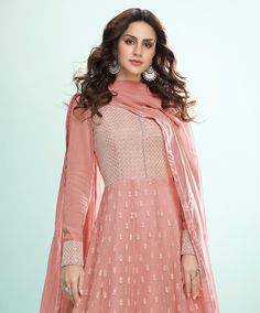 Rouge Pink Designer Embroidered Party Wear Anarkali Suit-Saira's Boutique