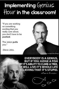 an old man with a quote on it that says,'if you are working on something in the classroom, everybody is a genius but if you judge a fish by ability to climb