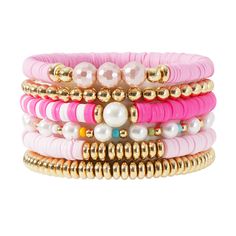 PRICES MAY VARY. What You Get: 7Pcs heishi surfer bracelets set, include 2PCS black clay bead bracelet, 2PCS white clay bead bracelet, 2PCS gold plated beaded bracelets and 1PCS mixed bracelet. Trendy and Stylish, you can mix and match with other ones you have too, would look great with most outfits, match a lot of your dresses. Suitable Size: inner perimeter of the bracelet is approx. 6.8/7 inches which is suitable for most people wrist size.The bracelets are stretchy, its's comfortable and str Stretch Beaded Bracelets Diy, Surfer Bracelets, Trendy Bracelets, Black Clay, Clay Bracelet, Black Bracelets, Stackable Bracelets, Crafts For Girls, Beaded Bracelets Diy